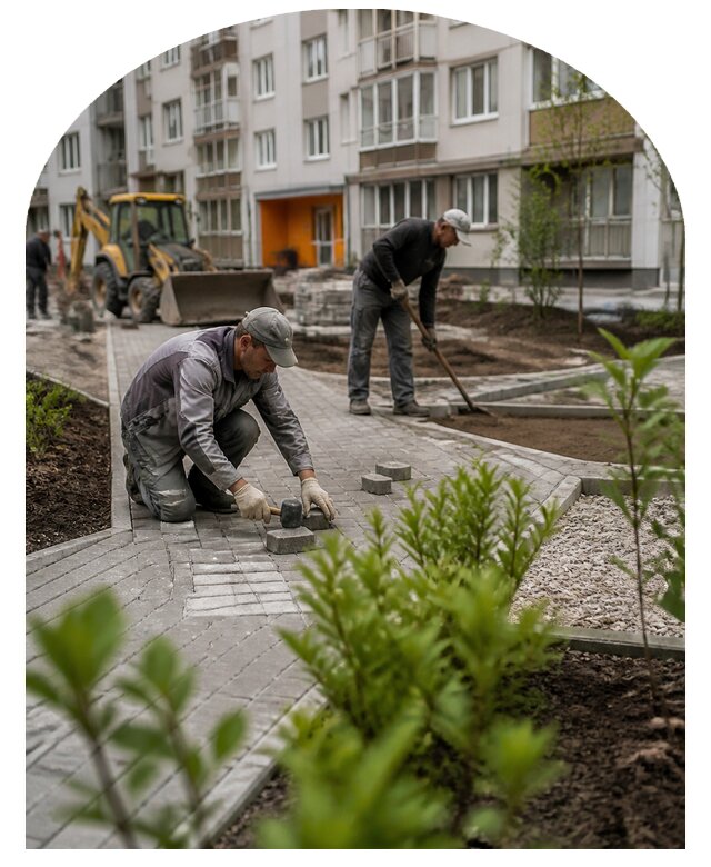 Благоустройство двора многоквартирного дома в Канаше
